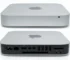 2014 Mac Mini photo of the front and back of the computer, slightly angled from an above view of each.